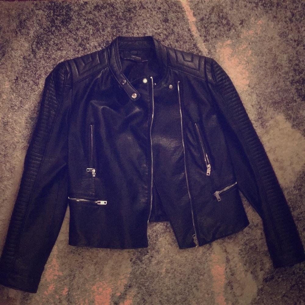 Zara Basic Faux Leather Moto Jacket